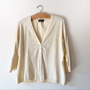 Y2K Eddie Bauer lemon yellow‎ cardigan sweater L